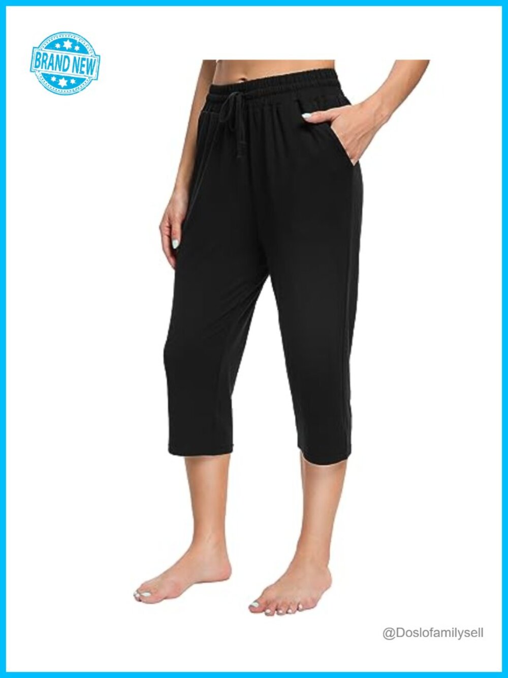 Women's Yoga Capri Pants Loose Drawstring High Waisted Sweatpants Lounge Gym
